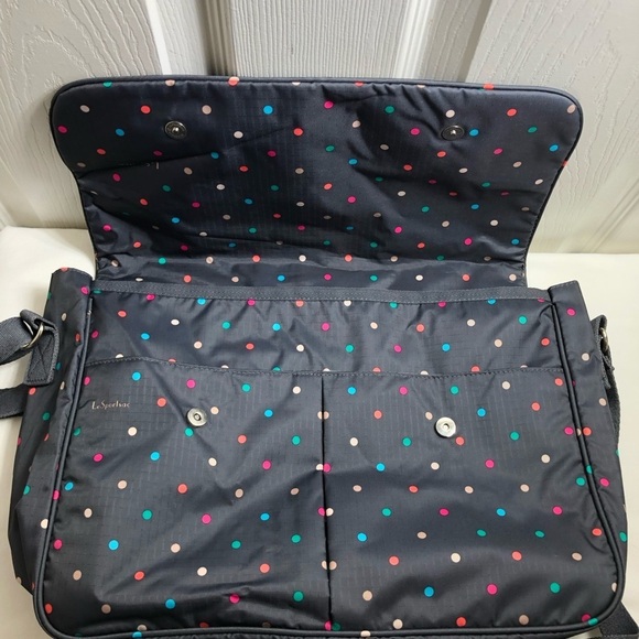 LeSportsac True Messenger Handbag Gray With Colorful Polka - Picture 7 of 16